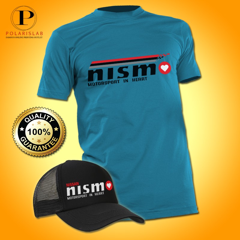 เสื้อยืด ลาย Nismo Nissan พร้อมหมวกเบสบอล สําหรับ ALMERA SERENA SENTRA SUPER SALOON GTR R35 R34 R32 SUNNY