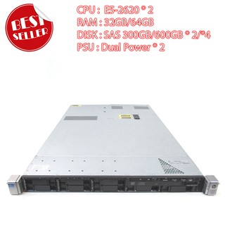 (ส่งฟรี รับประกัน 1 ปี ออก vat ได้) Server HP DL360P G8 E5-2620*2 SAS600GB*2 RAM 32GB/64GB RAID P420i Power*2