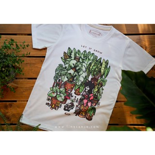 เสื้อยืดผ้าฝ้ายพิมพ์ลายขายดี "Variegated Let it Grow" T-shirt  เสื้อยืดสีออฟไวท์ ลายหมู่บ้านต้นไม้ด่าง Variegated Plant