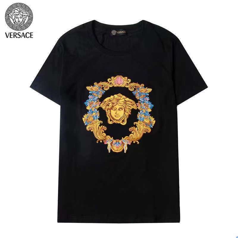△Versace Short-Sleeved New Style Embroidered Pure Cotton Men Women T-Shirts #4