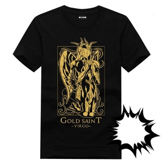 เสื้อยืดโอเวอร์ไซส์ใหม่ เสื้อยืดลําลอง แขนสั้น พิมพ์ลาย Saint Seiya 12 Constellations Virgo Capricorn Scorpio Taurus1 Df