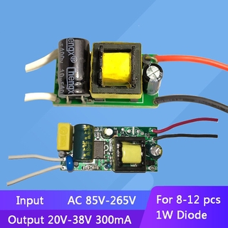 ไดร์เวอร์พาวเวอร์ซัพพลาย LED 8 เป็น 12X1W AC 85V-265V สําหรับไฟฟลัดไลท์ LED 7W 9W 12W