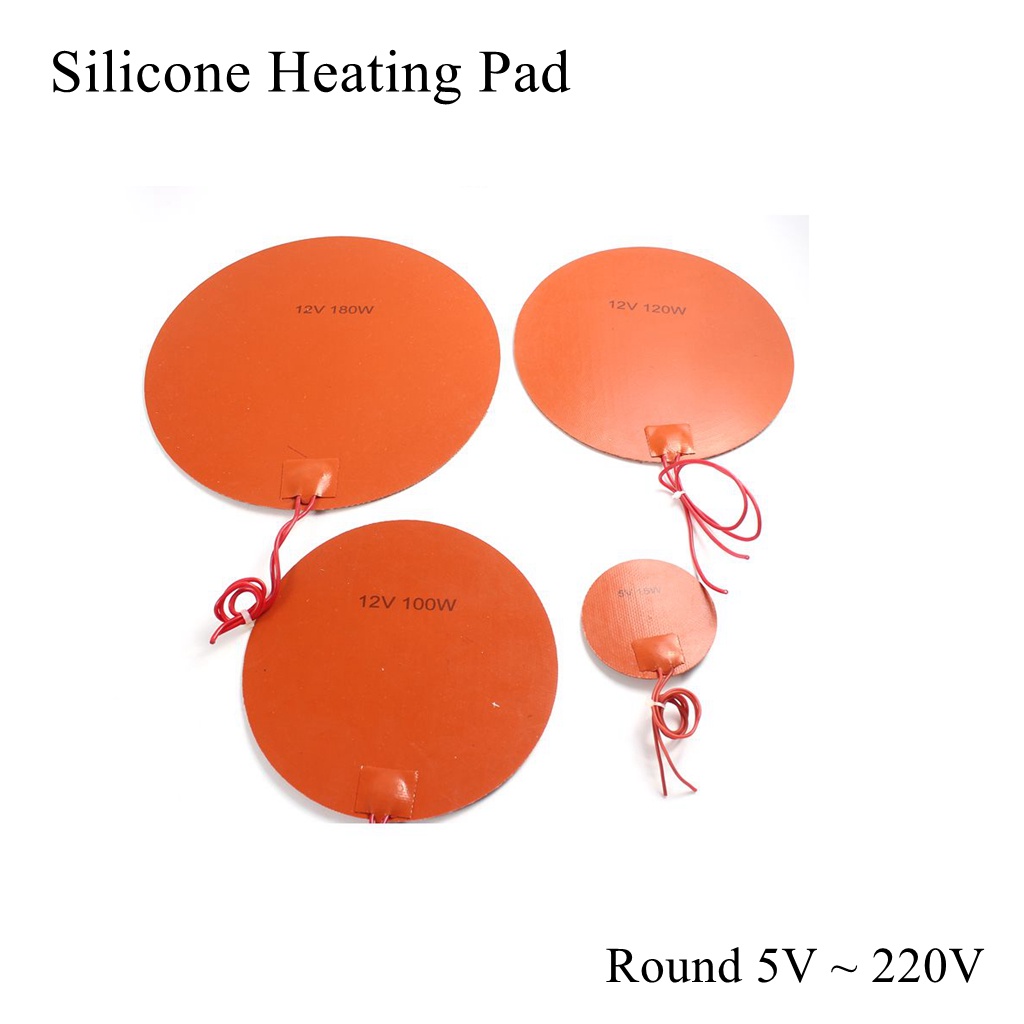 Silicone Rubber Heating Pad Round Circle 5V 12V 220V Flexible Band Heater Thermal Mat Plate Waterpro