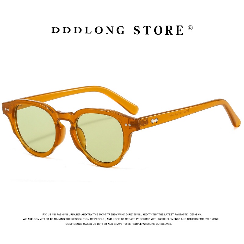 DDDLONG Retro แฟชั่นแว่นตากันแดดขนาดเล็กผู้หญิง Designer Men Sun แว่นตาคลาสสิก Vintage UV400 กลางแจ้ง Shades D233