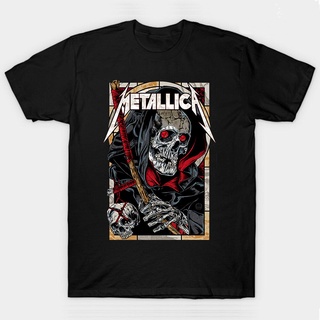 เสื้อยืดท็อปส์ พิมพ์ลาย Metallica Death Reaper สําหรับผู้ชาย