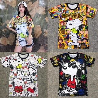 เสื้อการ์ตูนลิขสิทธิ์สนูปปี้Snoopy(พิมพ์ลายหน้า-หลัง) เสื้อยืด เสื้อลายการ์ตูน