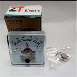 โวลต์มิเตอร์ AC250Vแบบเข็มขนาด50×50mmอุปกรณ์วัดกระแสไฟฟ้า