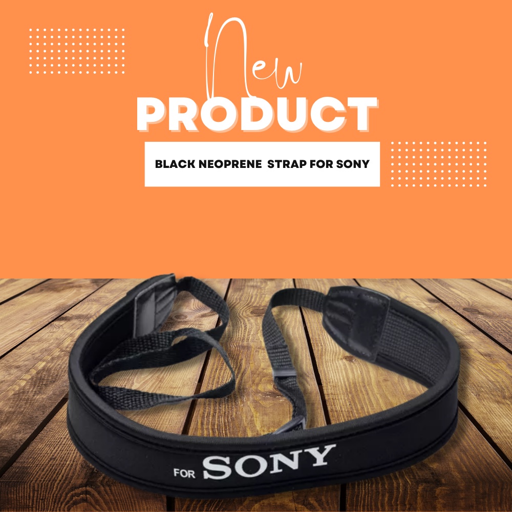 สายคล้องไหล่คอ Neoprene สีดําสําหรับ Sony DSLR