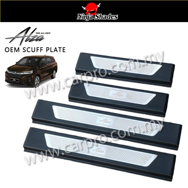Hc Cargo Perodua Alza 2022 D27A ScufF Plate Fit Step Up Sill Plate แผ่นเพลท Elak Calar พร้อมเทปคู่ 3