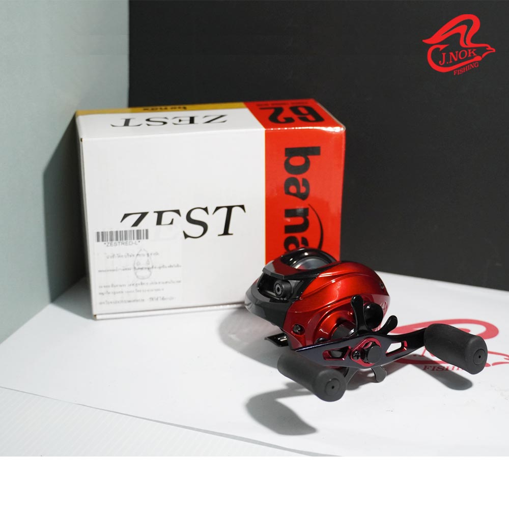 รอกหยดน้ำตีเหยื่อปลอม BANAX ZEST สีดำแดง หมุนซ้าย