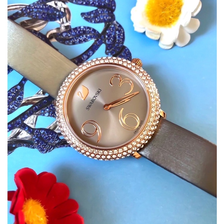 Swarovski Crystal Frost 5484064 นาฬิกาข้อมือสแตนเลส สีโรสโกลด์ กันน้ำได้ 50 เมตร
