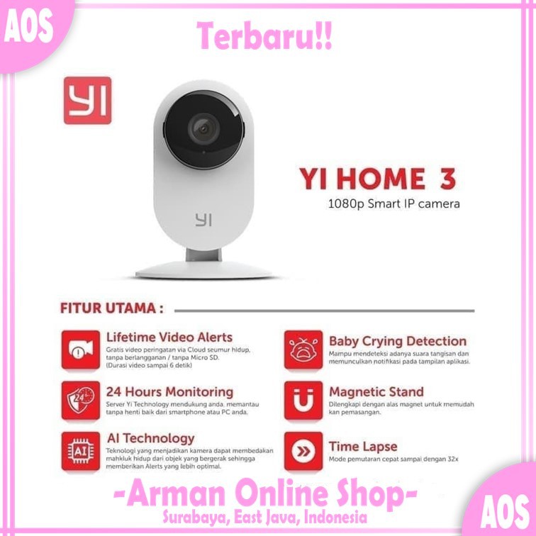 กล้องวงจรปิด Xiaomi Xiaoyi Yi ที่บ้าน 3 1080p Guarantee Ori Aos