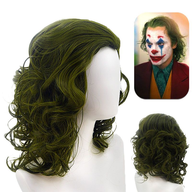 วิกผมคอสเพลย์ Joker Clown Joaqui Phoenix Arthur Fleck สีเขียว