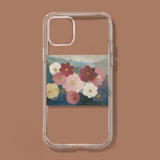 Art oil painting flowers iPhone 13 pro max protective cover SE 2020 XR XMAX soft edge anti-fall protective cover iphone11 12 pro transparent all-inclusive soft shell ins simple painting