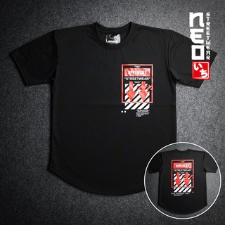 เสื้อยืดทรง Oversize แนวสตรีท แขนสั้น ชายโค้ง ลาย Time date สีดำ