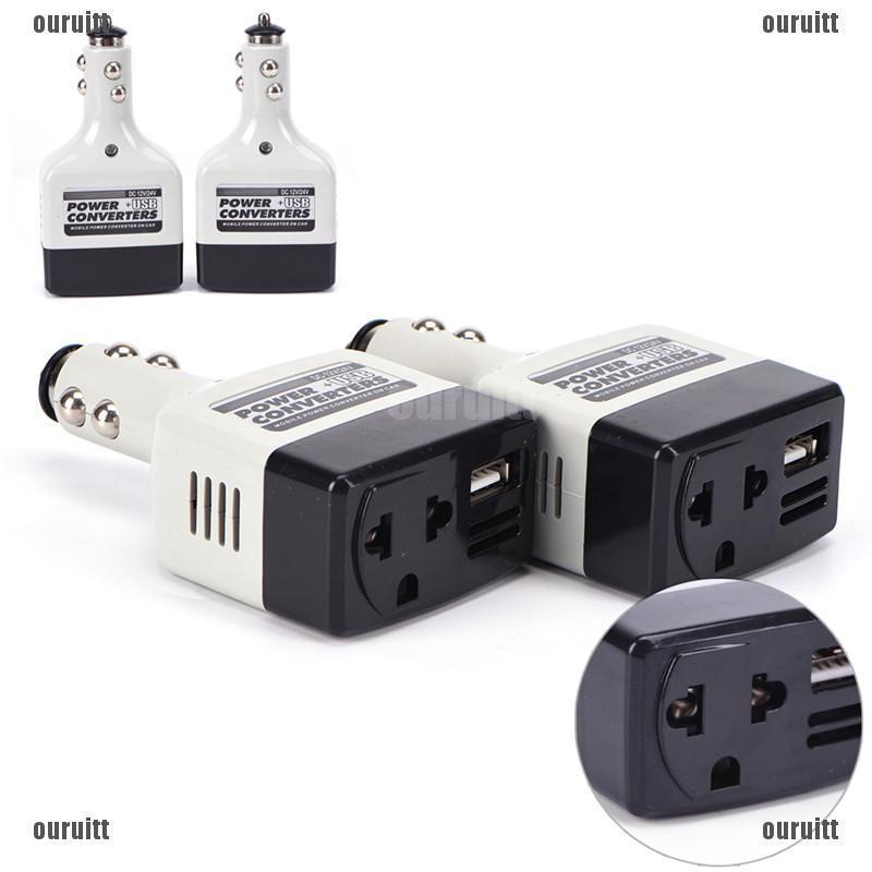 Sp อะแดปเตอร์แปลงที่ชาร์จมือถือ DC 12V เป็น AC 220V พร้อม USB