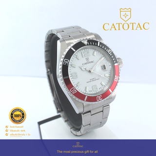 CATOTAC นาฬิกาข้อมือผู้ชายหน้าปัดขาว สายสแตนเลส รุ่น GA 98029