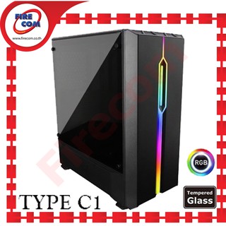 เคสคอมพิวเตอร์ CASE EGA TYPE C1 RGB Gaming PC Case สามารถออกใบกำกับภาษีได้