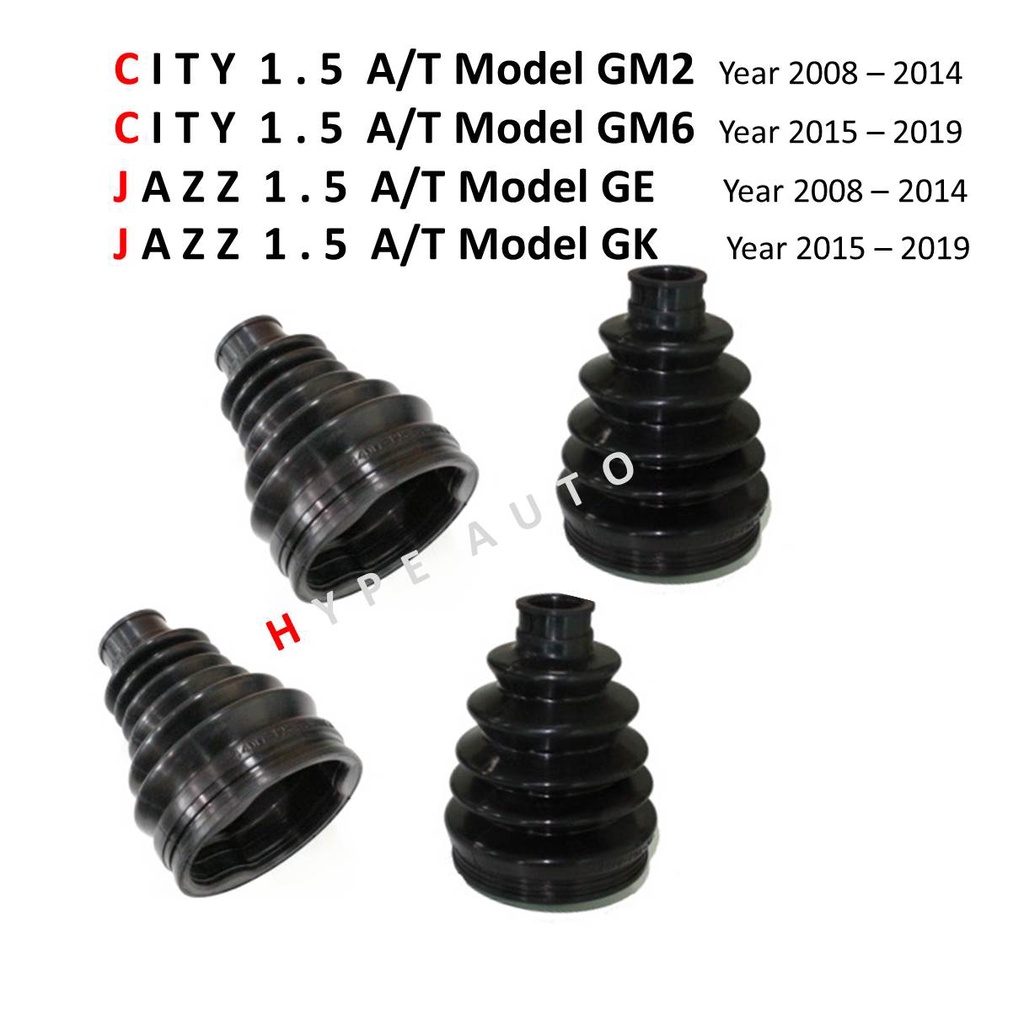 *** SET *** ยางกันฝุ่นเพลาขับ ยางหุ้มเพลา ครบชุด ซิตี้ CITY โมเดล GM2-GM6 / แจ๊ส JAZZ โมเดล GE-GK เกียร์ A/T ปี 08-19