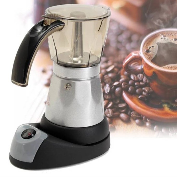 เครื่องทำกาแฟ ไฟฟ้า Mokapot 6คัพ ใช้ ไฟฟ้า ***สินค้าพร้อมส่ง***