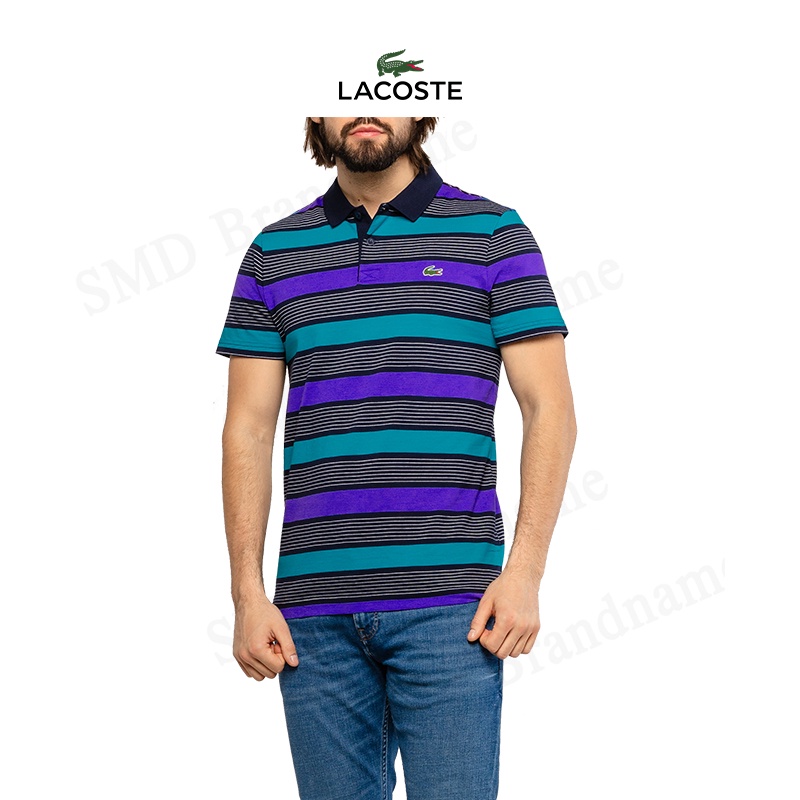 Lacoste เสื้อโปโลผู้ชาย รุ่น MEN'S SPORT Striped Pane Polo Shirt Code: YH4880 10 SDX #4