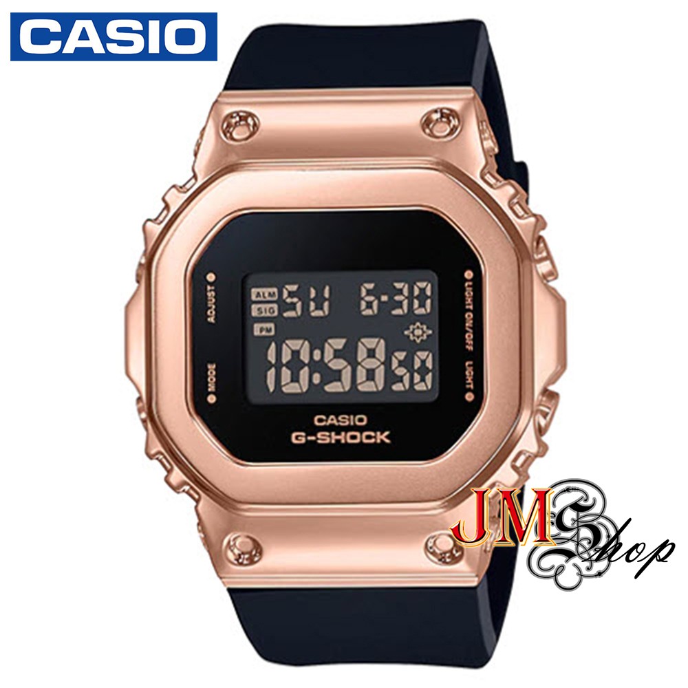 CASIO G-Shock นาฬิกาข้อมือ สายเรซิน รุ่น GM-S5600PG-1DR (สีพิงค์โกลด์/ดำ)