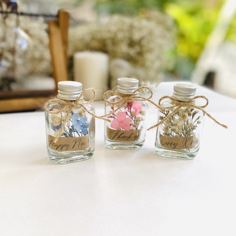 𝓁𝒾𝓁𝒾 ☆ ขวดแก้ว message in the bottle ตกแต่งดอกไม้แห้ง
