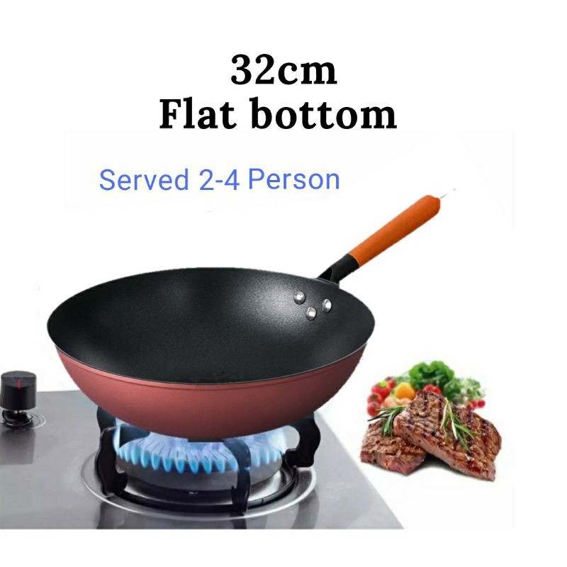 กระทะเหล็กหล่อ Non-Stick Pan แก๊สทําอาหารหม้อไม่เคลือบ Kuali Leper Periuk Besi 不粘锅