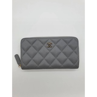 Like very newwww chanel zippy medium wallet HL29 grey caviar รุ่นใหม่