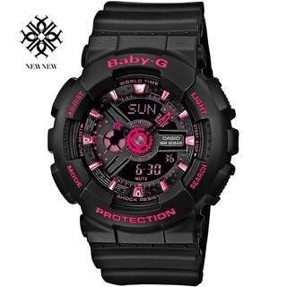 Baby-G รุ่น BA-111-1A สีดำชมพู ของแท้ ประกัน CMG 1 ปี