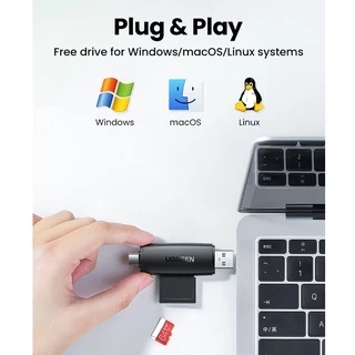 Ugreen อะแดปเตอร์ การ์ดรีดเดอร์ USB Type-C USB 3.0 เป็น SD Micro SD TF OTG สําหรับแล็ปท็อป โทรศัพท์