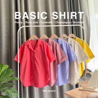 (ใส่โค้ด WRTPDM ลดเพิ่ม 45.- ขั้นต่ำ 300.-) BASIC Shirt เชิ้ตโอเวอร์ไซส์ (Mlit_brand)