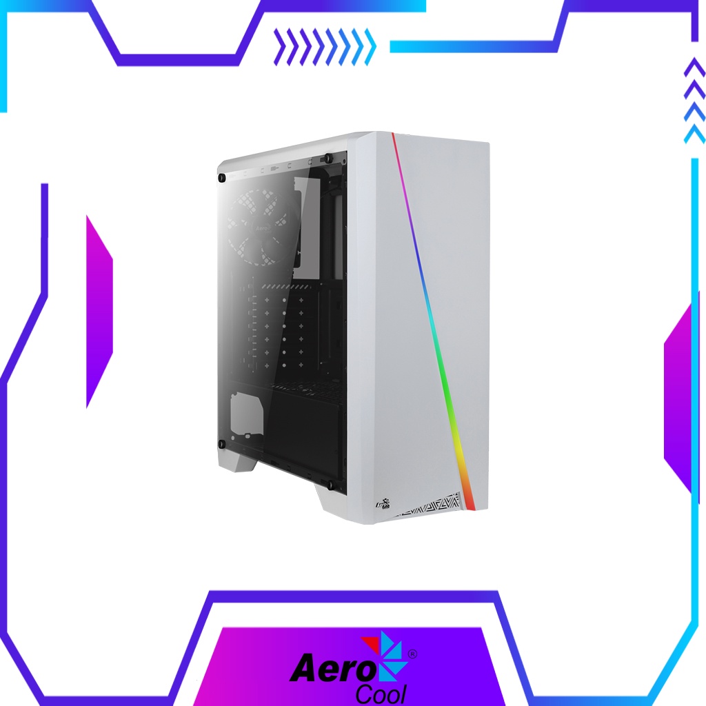 AEROCOOL - ATX CASE CYLON RGB WHITE เคสคอมพิวเตอร์ รับประกัน 1 ปี