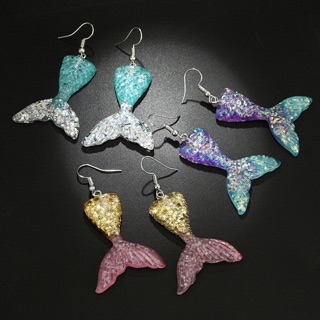 พร้อมส่ง ต่างหูหางนางเงือก mermaid earrings