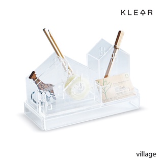 KlearObject Village กล่องอะคริลิคใส่ปากกา ที่ใส่ดินสอ ที่ใส่เครื่องเขียน แท่นใส่สก๊อตเทป กล่องใส่นามบัตร ชุดของใช้บนโต๊ะ