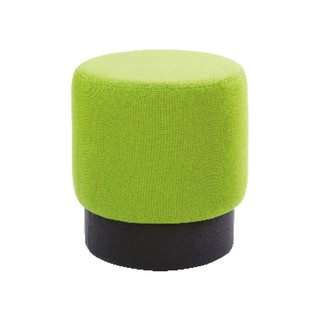 สตูลกลม ที่นั่งสีเขียว ฐานหนังสีดำ เฟอร์ราเดค CY40 Round stool, green seat, black leather base, Ferradec CY40