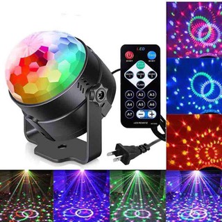 ไฟดิสโก้ผับ ไฟเวที โคมไฟพร้อมรีโมท 6LED  Magic Ball Lighting Remote 6LED Disco Party Light 220v