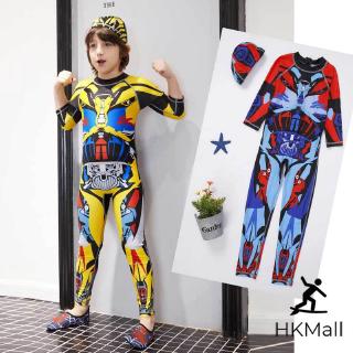 Boys One-piece Full Body Swimsuit Rash Guard Long Legging Children Swimwear Diving Anti-Jellyfish