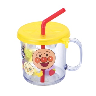 Anpanman Cup 250 ml. แก้วน้ำ อันปังแมน มีหูจับ ฝาปิดสนิท ตะแคงไม่หก มีหลอด anpan #UNKAI