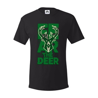 เสื้อยืดโอเวอร์ไซส์สไตล์ใหม่ขายร้อน Milwaukee Bucks, Fear The Deer, Champs, Graphic NBA Basketball MEN T SHIRTS-3XL