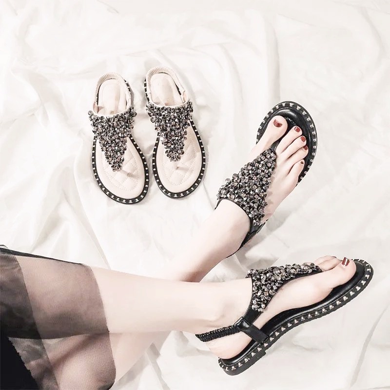 🌸Hot!! สไตล์ฝรั่งเศสวินเทจคอลเลกชันมุม Herringbone ลื่นน้ำหนักเบาแบนสวมรองเท้า