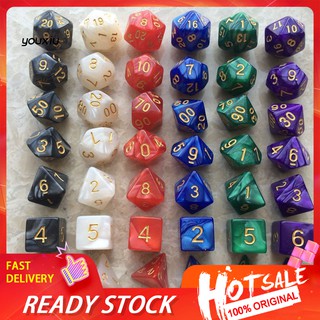 yjy ลูกเต๋า polyhedral numbers dragons ของเล่นสําหรับเด็ก 7 ชิ้น