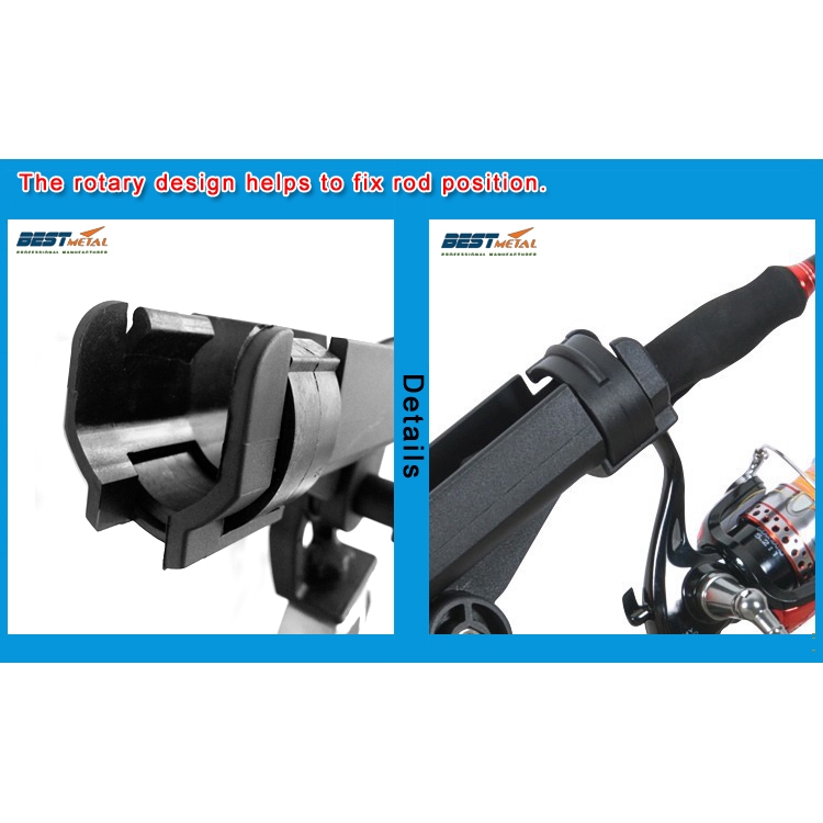 BSET MATEL Fishing Rod Holders clamp on Adjustable Removable 360 degree