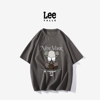 [S-5XL] Leefalle เสื้อยืดลําลอง ผ้าฝ้าย ทรงหลวม แฟชั่นฤดูร้อน สําหรับคู่รัก