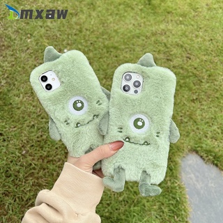 Carton Big Eye Monster Case Huawei Y7A P S mart 2021 2020 Y5 Y6 Y7 Pro Y9 Prime 2019 2018 Nova 2 Lite Plush Warm Phone Case Soft Cute Cover