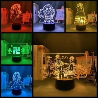 Tokyo Revengers Anime 3D Night Light โคมไฟข้างเตียงนอนเปลี่ยนสีได้แบบพกพา