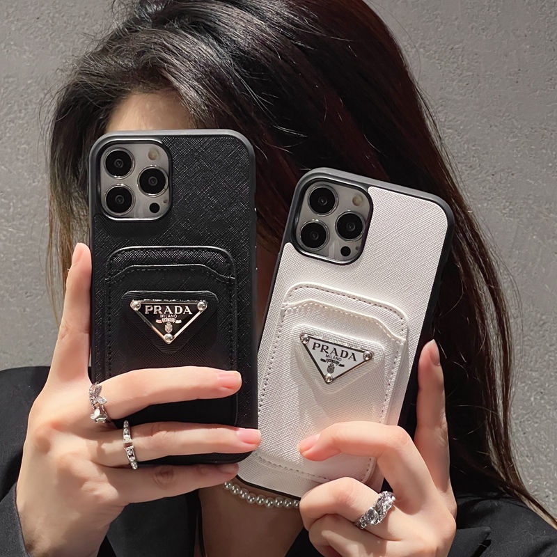 เคสโทรศัพท์มือถือหนัง กันกระแทก มีช่องใส่บัตร สีดํา และสีขาว แฟชั่นหรูหรา สําหรับ iPhone 14 Pro 13 13 Pro 12 Pro Max 11 12 Pro 13 Pro Max 11 Pro X XS XR Max 7 8 Plus 14 Pro Max