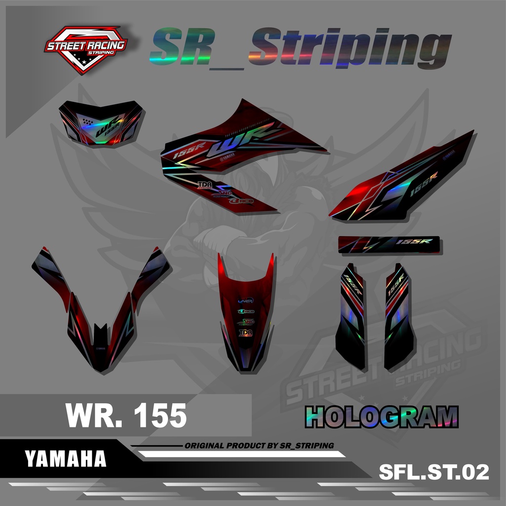WR 155 Striping Sticker Variation (HOLOGRAM) WR 155 Sticker / Yamaha WR 155 Variation - Bonus SR.02 