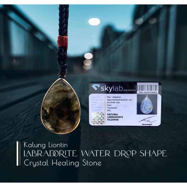 สร้อยคอจี้ทรงหยดน้ํา Labradorite (LBP126)