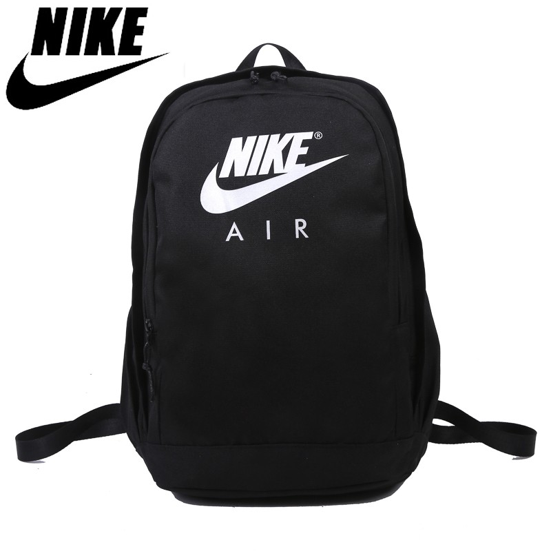 Nike กระเป๋าเป้ลำลองสำหรับเด็กผู้หญิง กระเป๋าเป้กีฬาสีดำเรียบง่าย กระเป๋าเป้คอมพิวเตอร์สำหรับนักเรียน